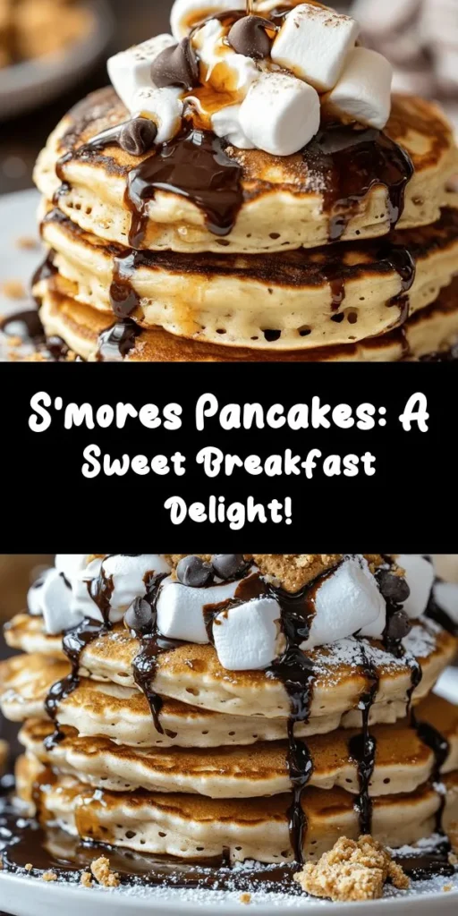 Get ready to satisfy your sweet tooth with these Irresistible S’mores Pancakes! This delightful recipe combines fluffy pancakes with gooey marshmallows, crunchy graham cracker crumbs, and rich chocolate chips for an unforgettable breakfast treat. Easy to make in just 30 minutes, these pancakes are perfect for the whole family. Top them off with whipped cream and chocolate syrup for an indulgent finish. Enjoy this gooey, chocolatey delight any time!