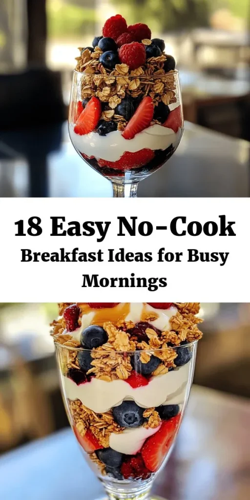 Start your day the easy way with this collection of 18 No-Cook Breakfast Recipes! From fruity parfaits to creamy avocado toast, these delicious meals take just minutes to prepare. Enjoy wholesome options like overnight oats, chia seed pudding, and smoothie bowls that are packed with flavor and nutrients. Perfect for busy mornings, these recipes will help you fuel your day without stepping into the kitchen. Get inspired and make breakfast a breeze!